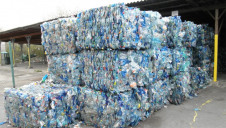 Pictured: Bales of crushed blue PET bottles. Image: Michal Manas/CC-BY-3.0